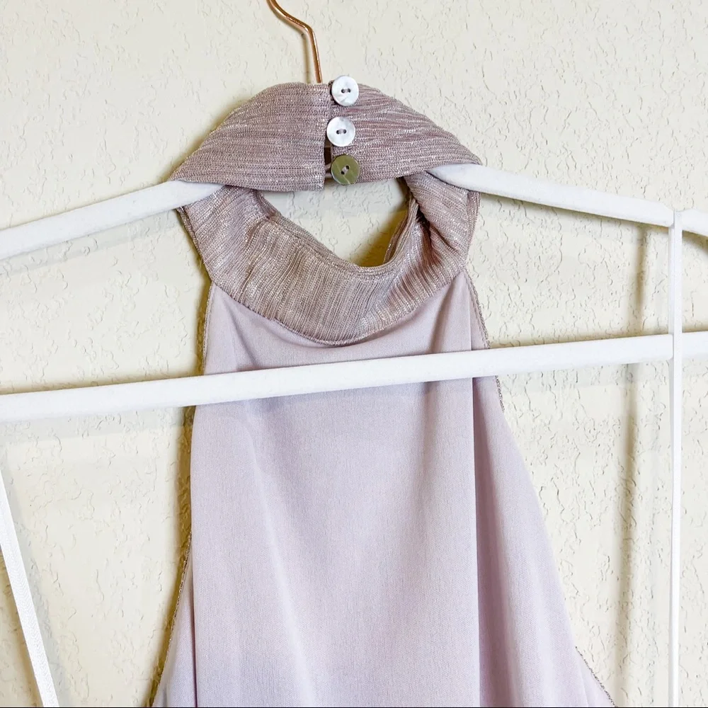 Show Me Your MuMu Collette Collar Dress Maxi Magic Mauve Glimmer Pink Size Small - Picture 5 of 9